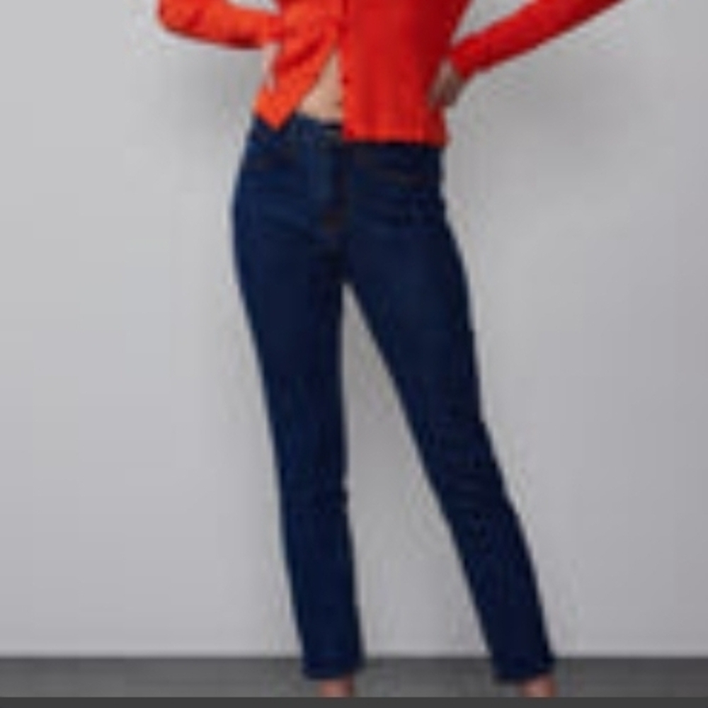 New York & Company Dark Blue Skinny Ankle Jeans